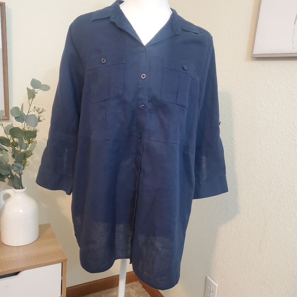 Chico's 100% linen top! Size 1.